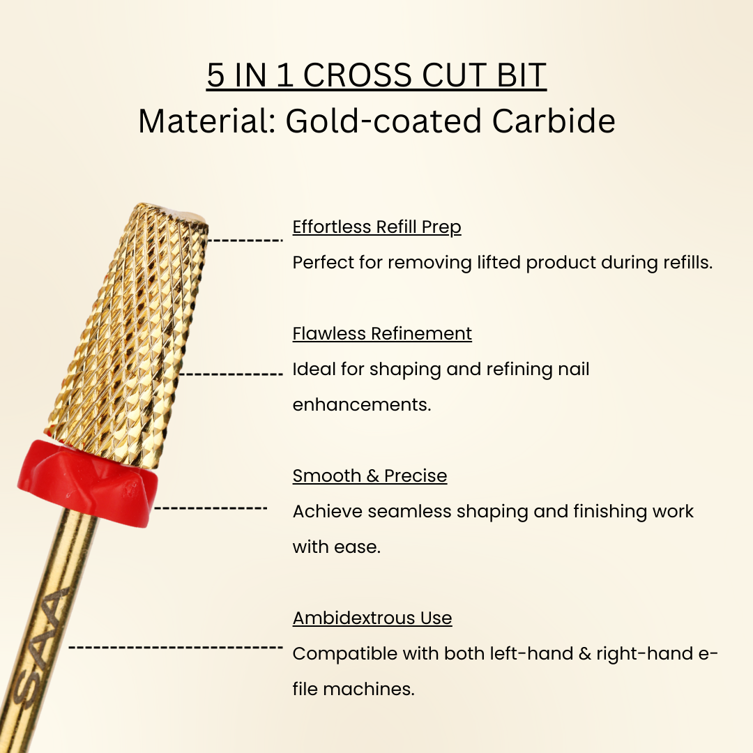 5 in 1 Cross Cut Bits - Fine