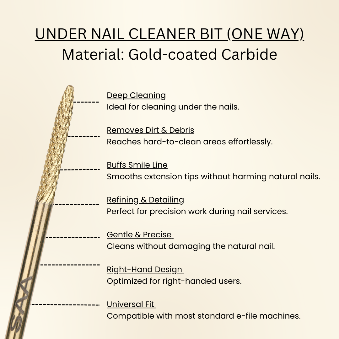 Gold Carbide Under Nail Cleaner Bits - Fine
