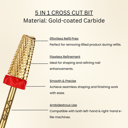 Cross Cut Bit 5 in 1 Cross Cut Bits - Fine – SAA Nail Products