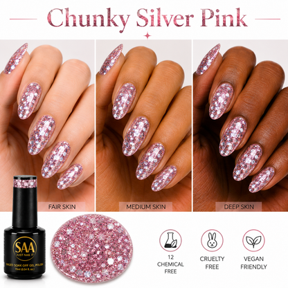 Chunky Silver Pink